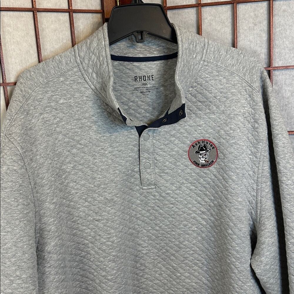 Rhone Light Gray Quilted Long Sleeve ash holes fire brigade XXL